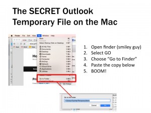 Your Outlook email attachment file didn't vanish forever. You just have to know where to find it on the Mac inside a secret temporary folder